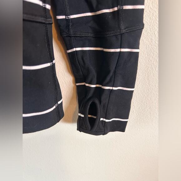 Lululemon Black Sailor Stripe Hooded Jacket Black and White Size 6 - Picture 5 of 8